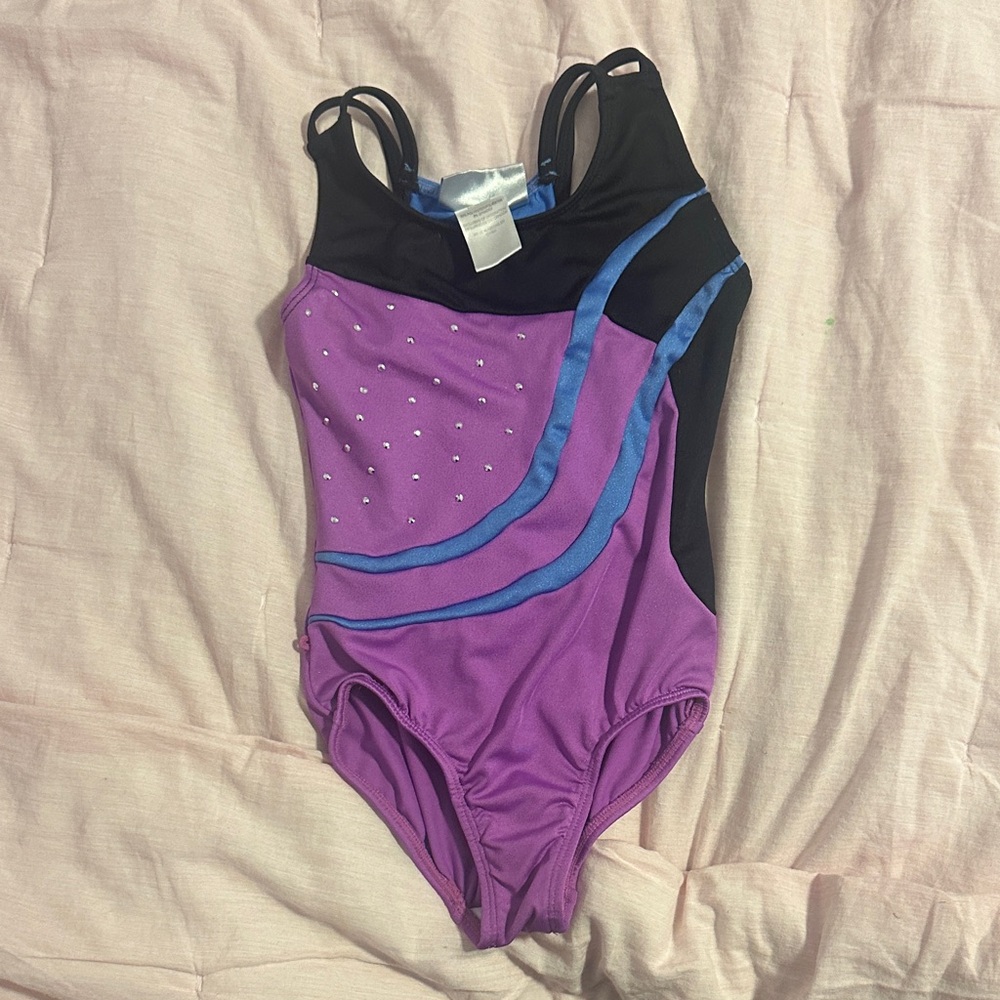 Danskin Purple and Black One-Piece Swimsuit